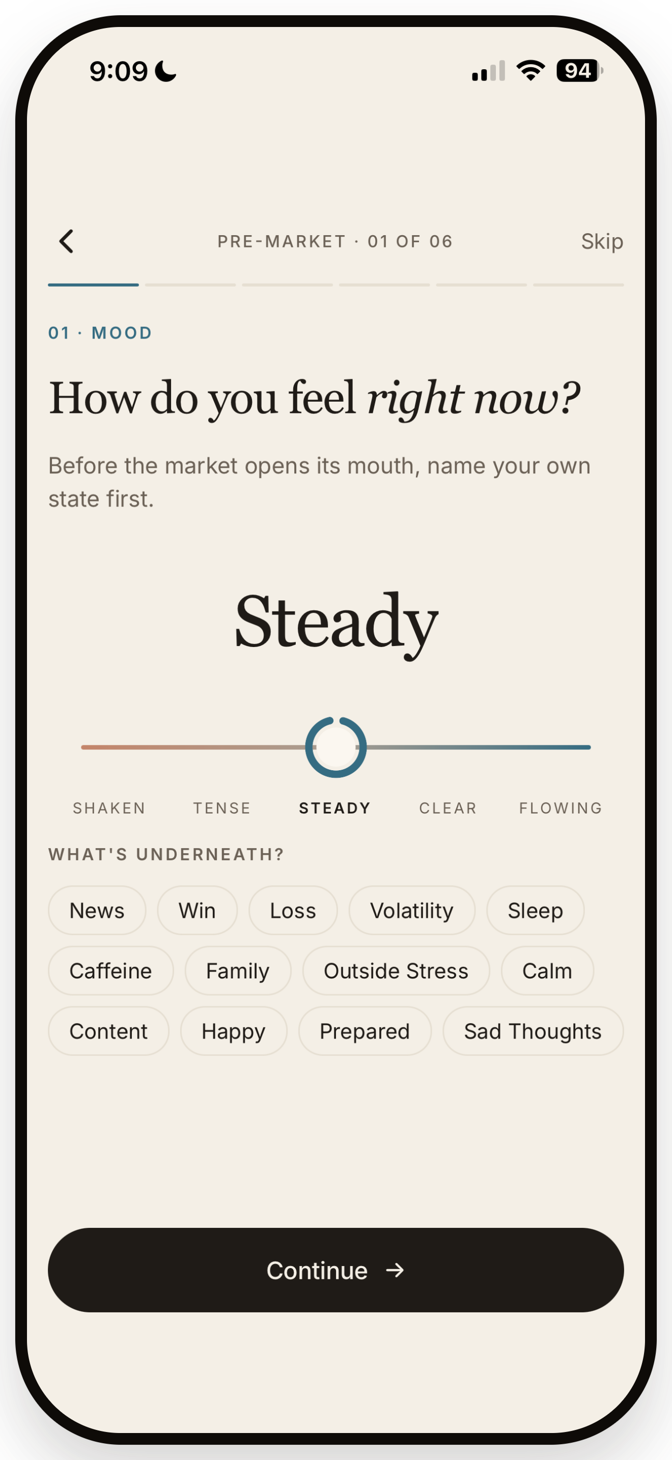 Mood slider — Offtilt